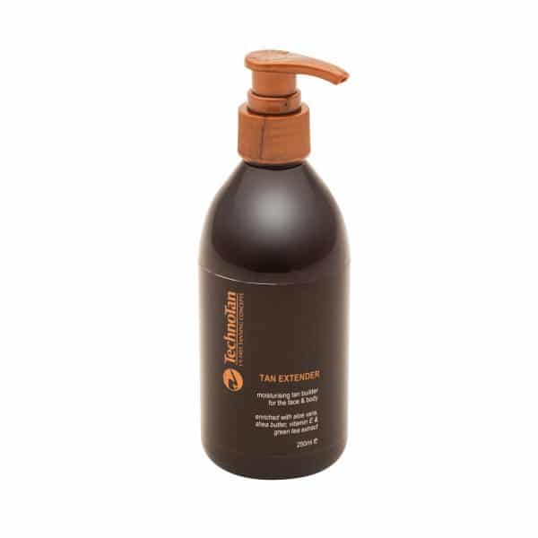 This 2-in-1 Tan Extender and Tan Builder, is formulated to gradually develop a natural glowing tan, and to enhance and increase the longevity of an existing spray on tan. The 2-in-1 Tan Extender and Tan Builder is carefully crafted with the BioTan® Plus formula, Aloe Vera, Shea butter, Vitamin E, and Green Tea extract to nourish your skin while giving you a natural bronzed glow.