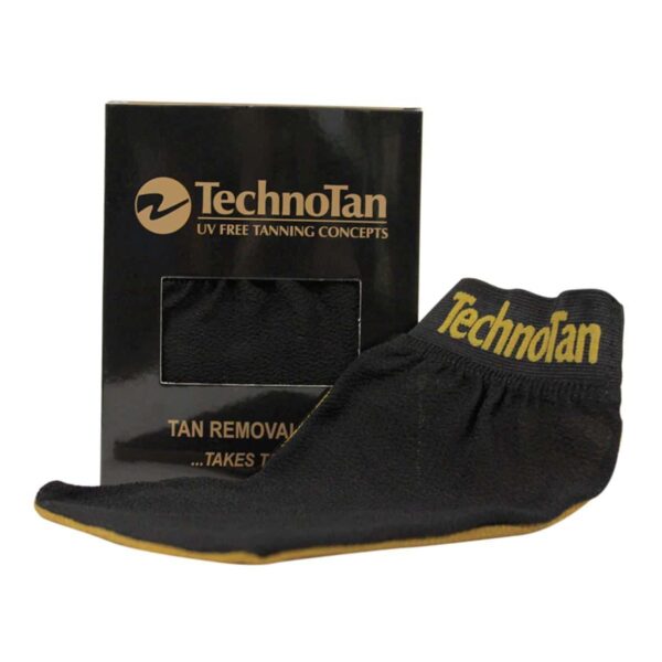 Tan Removal Mitt The TechnoTan Tan Removal Mitt is made from unique organic fibres and is ideal for removing stubborn areas of spray on tan. It is also great for preparing the skin before being tanned.